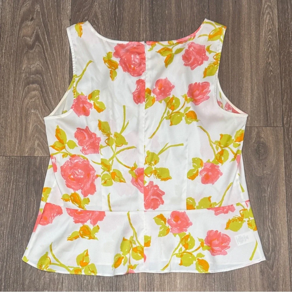 Ann Taylor Floral Tank Top - Pink and Yellow Women’s Size 14 - Picture 10 of 11